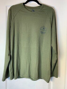 Virginia Beach SPF 50+ UV Protection Shirt Men’s Large Long Sleeve Olive Green